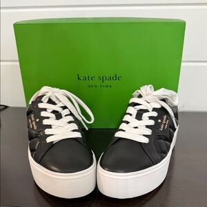 Kate Spade Selena quilted Black and Optic White Women's Sneakers